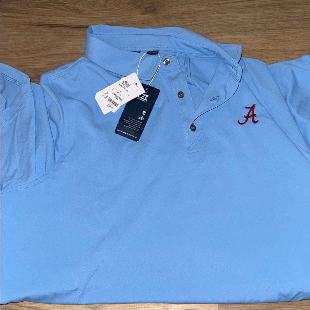 Men's Sky Blue Polo Shirt with Embroidered Logo
